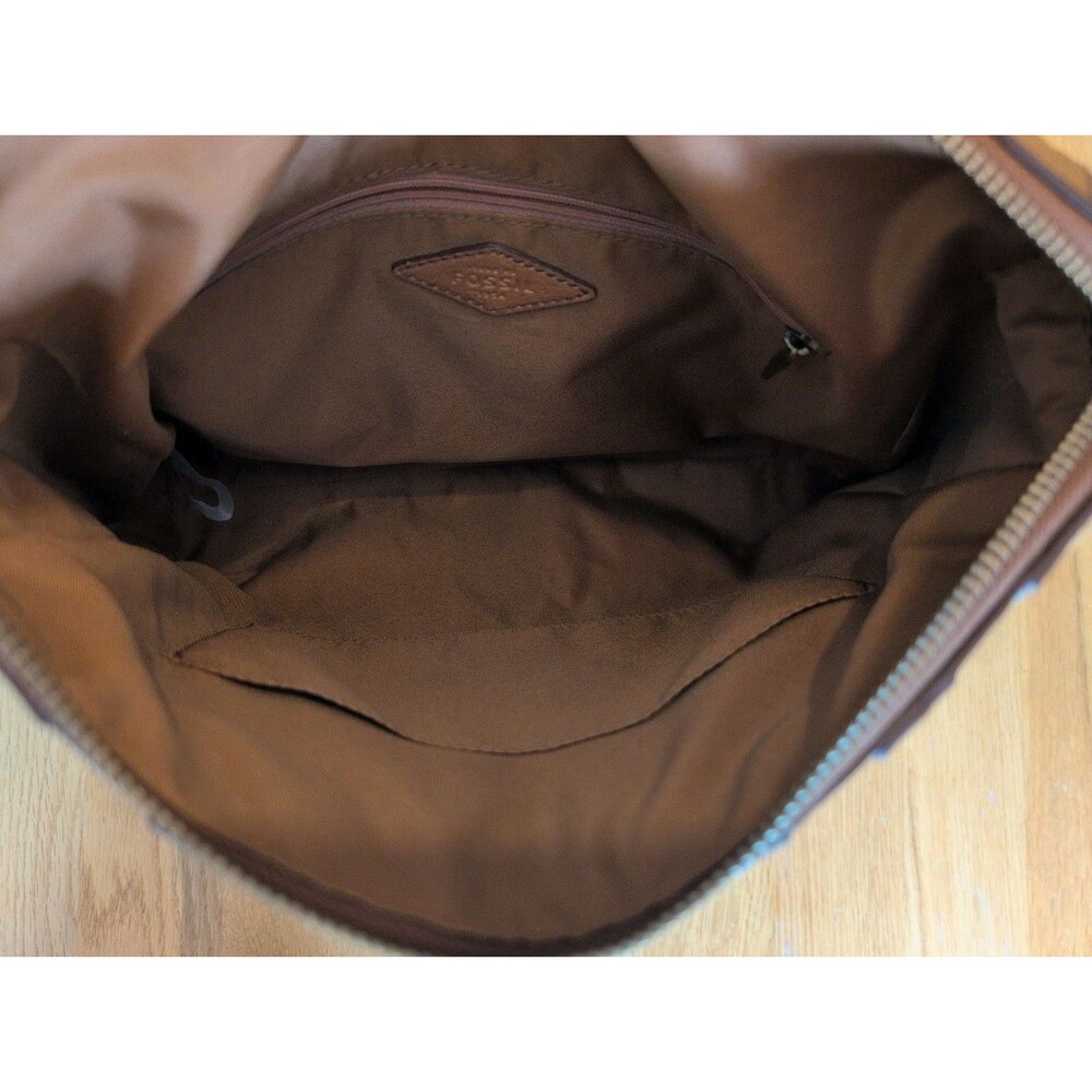 Fossil Parker Convertible Backpack Leather, Tan with Retro Wavy Stripes CUTE! - Picture 14 of 16